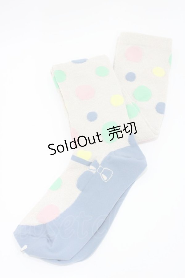 画像1: Emily Temple cute / マルチカラードットオーバーニーソックス  ブルー H-25-10-11-037-ET-ZA-KB-ZH (1)