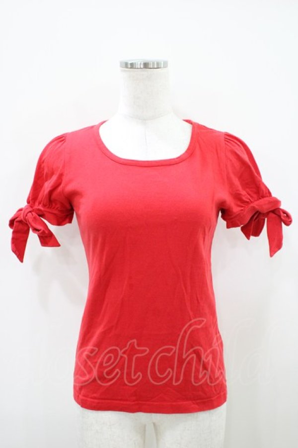 画像1: Emily Temple cute / リボンパフカットソー  アカ H-25-10-11-005-ET-TO-KB-ZH (1)