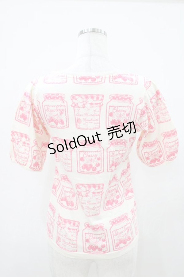 画像2: Emily Temple cute / ジャム瓶カットソー  オフ×ピンク H-25-10-11-001-ET-TO-KB-ZH (2)