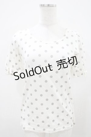 画像: Emily Temple cute / ラメドットパフカットソー  オフ H-25-10-11-009-ET-TO-KB-ZH