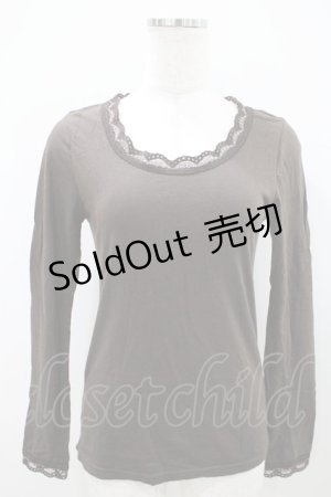 画像: Emily Temple cute / レース長袖カットソー  チャ H-25-10-11-013-ET-TO-KB-ZH