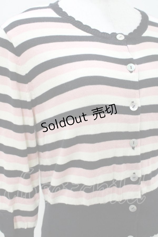 画像3: Emily Temple cute / リボンボーダーカーディガン  ピンク H-25-10-11-015-ET-TO-KB-ZH (3)