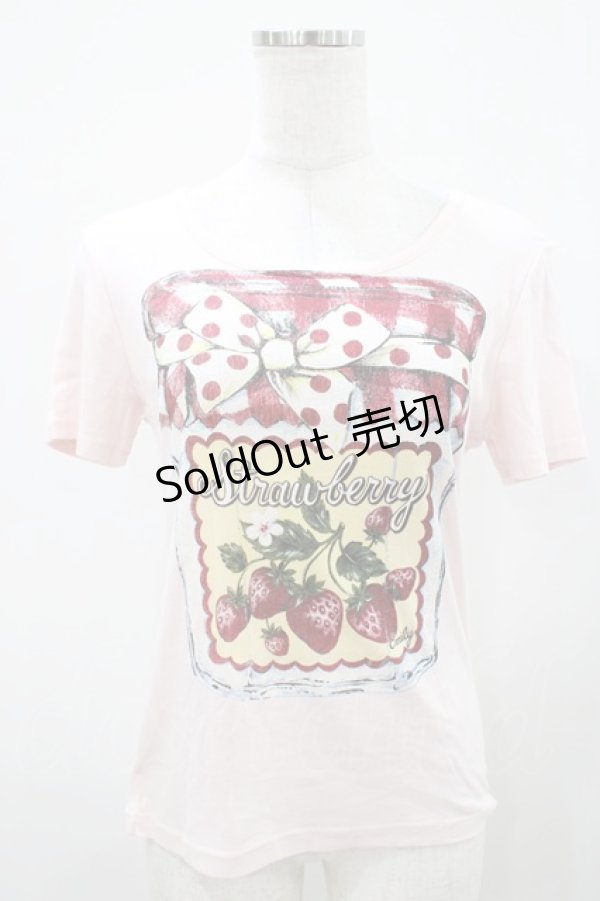 画像1: Emily Temple cute / ジャム瓶カットソー  ピンク H-25-10-11-020-ET-TO-KB-ZH (1)