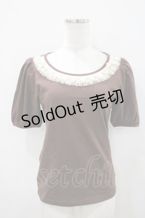 画像: Emily Temple cute / チュールレースパフカットソー  チャ H-25-10-11-023-ET-TO-KB-ZH