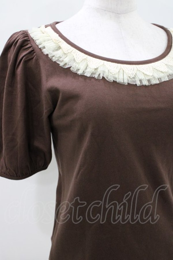 画像3: Emily Temple cute / チュールレースパフカットソー  チャ H-25-10-11-023-ET-TO-KB-ZH (3)