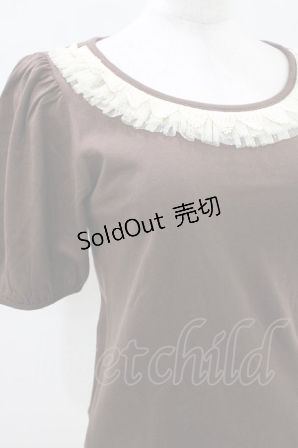 画像3: Emily Temple cute / チュールレースパフカットソー  チャ H-25-10-11-023-ET-TO-KB-ZH (3)