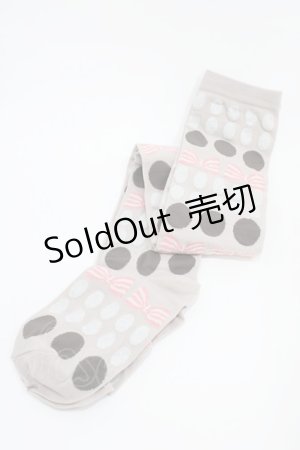 画像: Emily Temple cute / ドットリボンオーバーニーソックス  オフグレー H-25-10-12-001-ET-ZA-KB-ZH