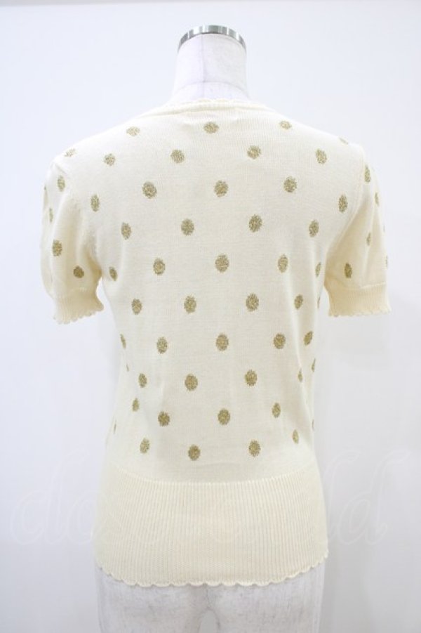 画像2: Emily Temple cute / ラメ水玉ニットカーディガン  オフ H-25-10-12-046-ET-TO-KB-ZH (2)