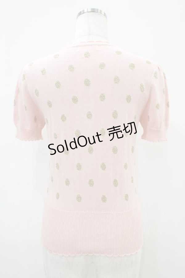 画像2: Emily Temple cute / ラメ水玉ニットカーディガン  ピンク H-25-10-12-049-ET-TO-KB-ZH (2)