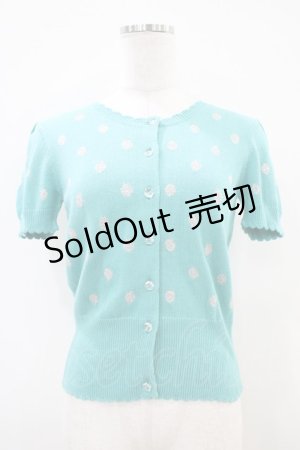 画像: Emily Temple cute / ラメ水玉ニットカーディガン  グリーン H-25-10-12-054-ET-TO-KB-ZH