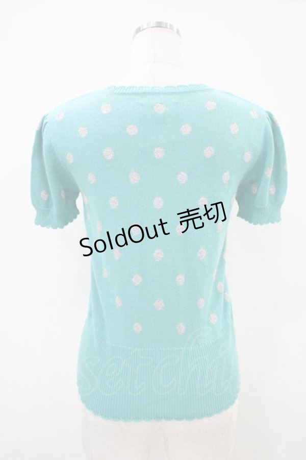 画像2: Emily Temple cute / ラメ水玉ニットカーディガン  グリーン H-25-10-12-054-ET-TO-KB-ZH (2)