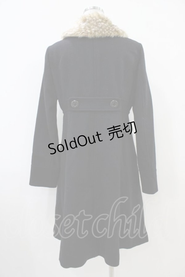 画像2: Emily Temple cute / バンビファー衿メルトンコート  ブラック H-25-10-12-057-ET-CO-KB-ZH (2)