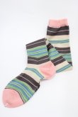 画像1: Emily Temple cute / マルチカラーボーダーニーソックス   H-25-10-12-009-ET-ZA-KB-ZH (1)