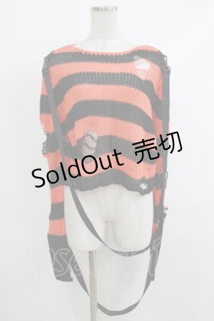 画像: KILL STAR / Creep N Sleep Knit Sweater XS 黒×オレンジ H-25-10-12-1058-SL-TO-KB-ZH