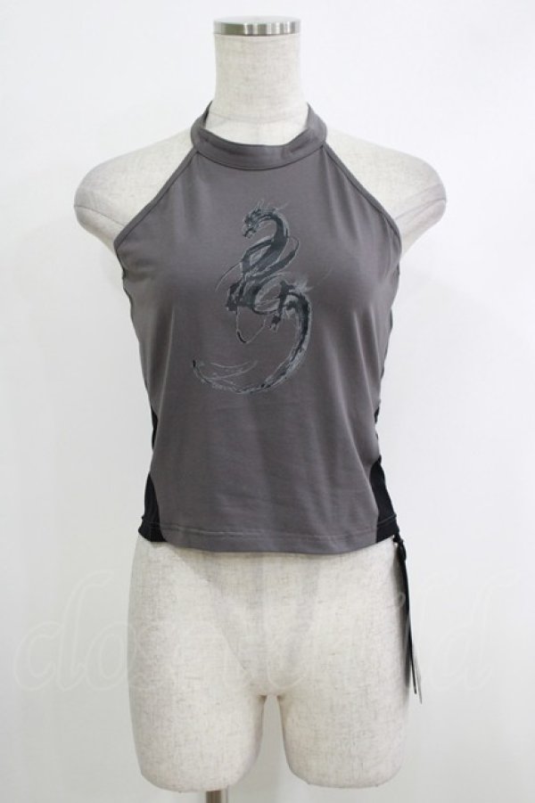 画像1: PUNK RAVE / Reversible printed vest M-L ブラック×グレー H-25-10-12-1061-PU-TO-KB-ZT454 (1)