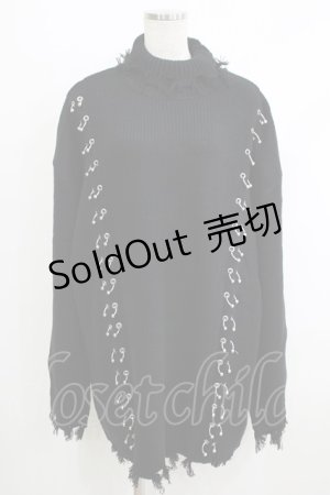 画像: KILL STAR / Daith Knit Sweater S ブラック H-25-10-12-1062-SL-TO-KB-ZI