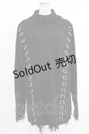 画像: KILL STAR / Daith Knit Sweater S ブラック H-25-10-12-1067-SL-TO-KB-ZI
