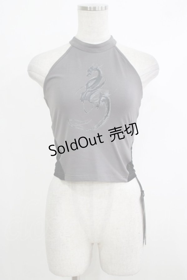 画像1: PUNK RAVE / Reversible printed vest XS-S ブラック×グレー H-25-10-12-1068-PU-TO-KB-ZT407 (1)