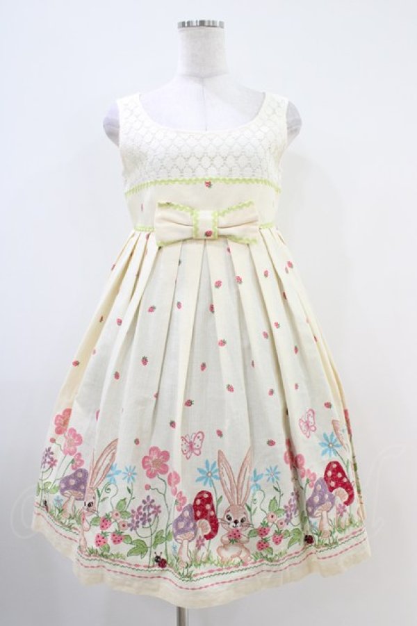 画像1: Emily Temple cute / LuLuガーデンレース切替ノースリーブワンピース  オフシロ H-25-10-12-013-ET-OP-KB-ZT199 (1)