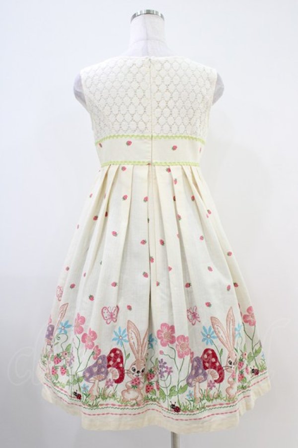 画像2: Emily Temple cute / LuLuガーデンレース切替ノースリーブワンピース  オフシロ H-25-10-12-013-ET-OP-KB-ZT199 (2)