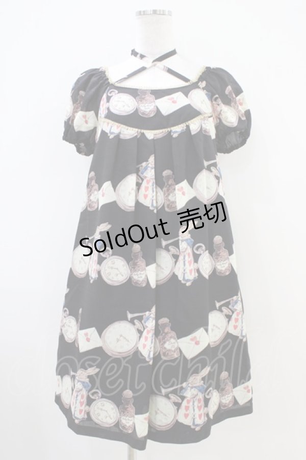 画像1: Emily Temple cute / ワンダーランドホルターワンピース  クロ H-25-10-12-025-ET-OP-KB-ZH (1)