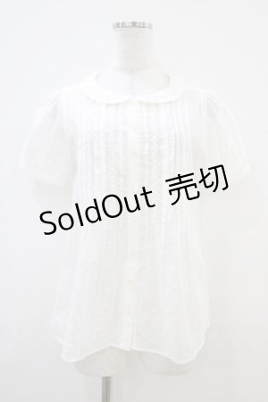 画像: Emily Temple cute / ドビードットピンタックブラウス  ホワイト H-25-10-12-040-ET-BL-KB-ZH