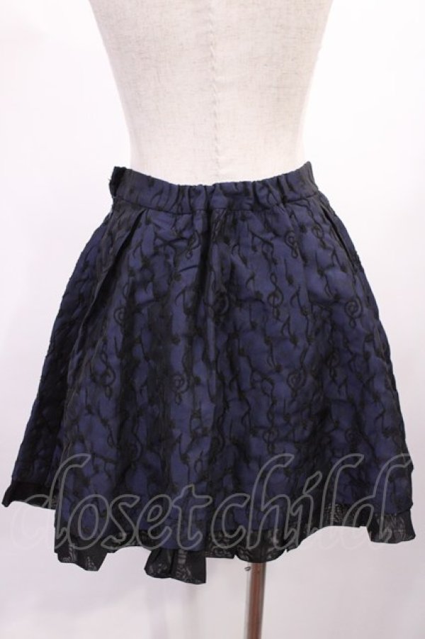 画像2: axes femme POETIQUE / 音符ジャガードスカート M ネイビー H-25-10-13-007-AX-SK-NS-ZH (2)