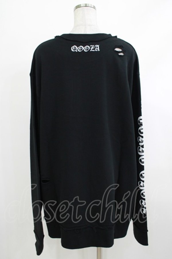 画像3: QOOZA / 東京喰種×QOOZA金木研 ダメージスウェット  ブラック H-25-10-13-1031-PU-TO-KB-ZY (3)