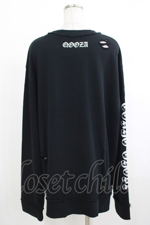 画像3: QOOZA / 東京喰種×QOOZA金木研 ダメージスウェット  ブラック H-25-10-13-1034-PU-TO-KB-ZY (3)