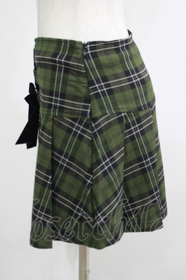 画像2: KILL STAR / Dark Canopy Pleated Skirt S グリーン H-25-10-13-1010-SL-SK-KB-ZH (2)