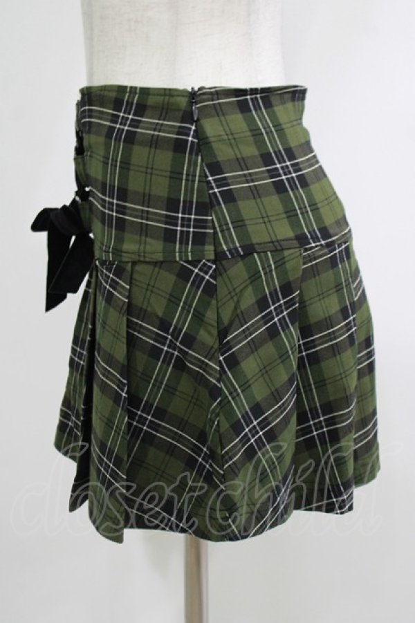 画像2: KILL STAR / Dark Canopy Pleated Skirt XS グリーン H-25-10-13-1014-SL-SK-KB-ZH (2)