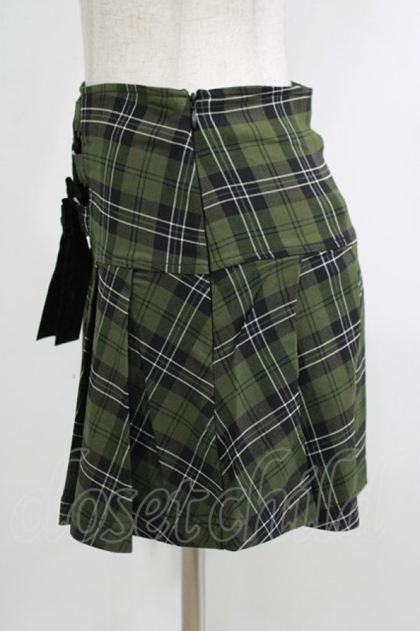 画像2: KILL STAR / Dark Canopy Pleated Skirt XS グリーン H-25-10-13-1015-SL-SK-KB-ZY (2)