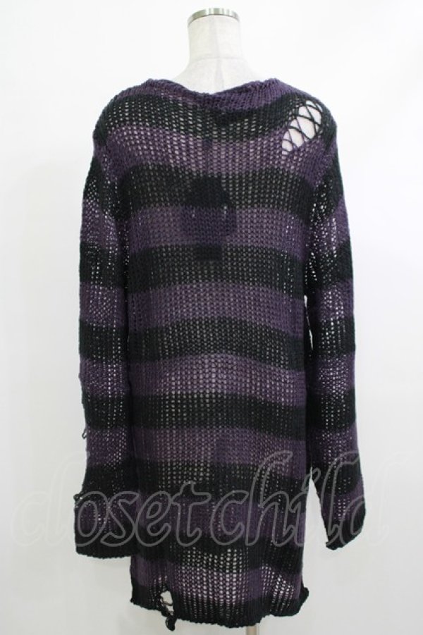 画像3: KILL STAR / Graph Knit Sweater S ブラック×パープル H-25-10-13-1018-SL-TO-KB-ZY (3)