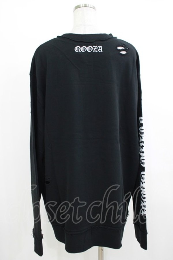 画像3: QOOZA / 東京喰種×QOOZA金木研 ダメージスウェット  ブラック H-25-10-13-1022-PU-TO-KB-ZY (3)