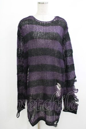 画像: KILL STAR / Graph Knit Sweater S ブラック×パープル H-25-10-13-1024-SL-TO-KB-ZH