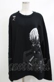 画像1: QOOZA / 東京喰種×QOOZA金木研 ダメージスウェット  ブラック H-25-10-13-1028-PU-TO-KB-ZH (1)