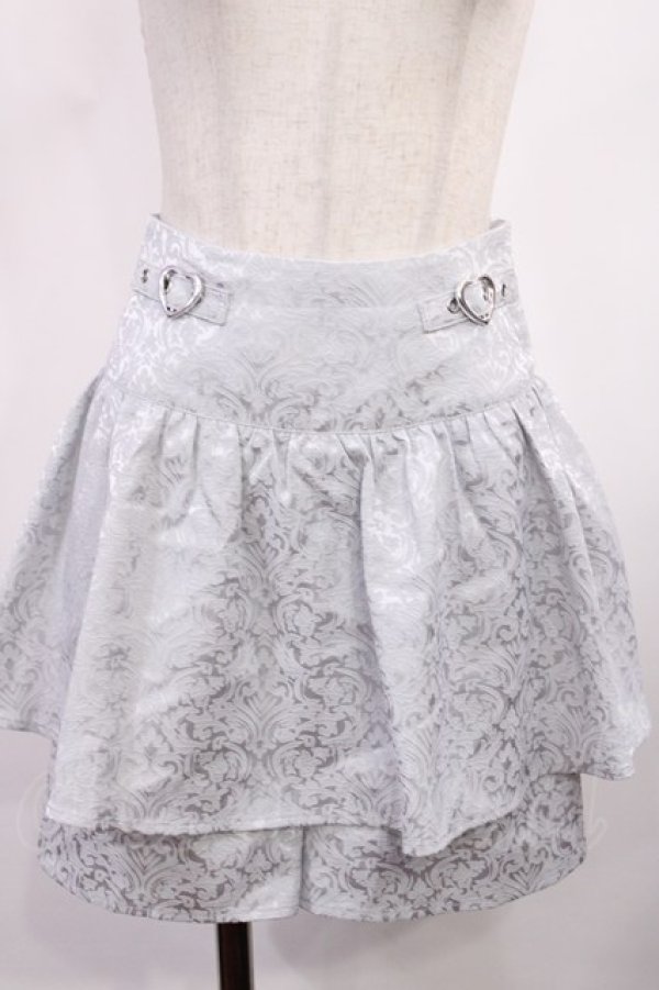 画像1: Ank Rouge / ハートベルトジャガードスカパン M ブルー H-25-10-13-013-CA-SK-NS-ZH (1)