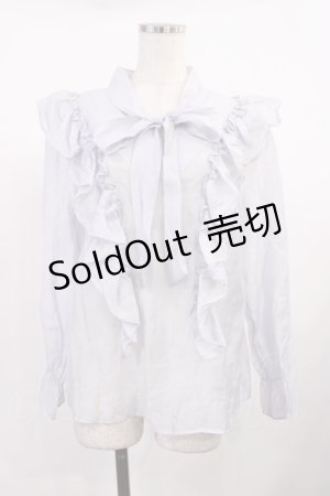 画像: Bubbles / リボンフリルブラウス Free サックス H-25-10-13-029-CA-BL-NS-ZH