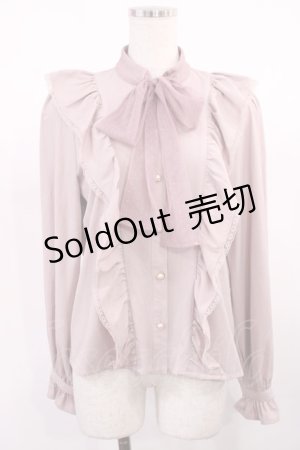 画像: Ank Rouge / チュールリボンタイフリルブラウス M ピンク H-25-10-13-035-CA-BL-NS-ZH