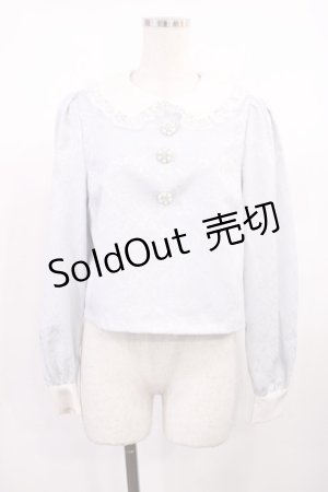 画像: Ank Rouge / ビジューボタンフリルカラー M サックス H-25-10-13-036-CA-TO-NS-ZH