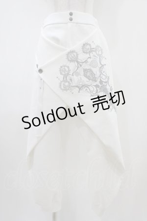 画像: Ozz Croce / レイヤード風プリント刺繍サルエルパンツ  白 H-25-10-14-1005-OO-PA-KB-ZH