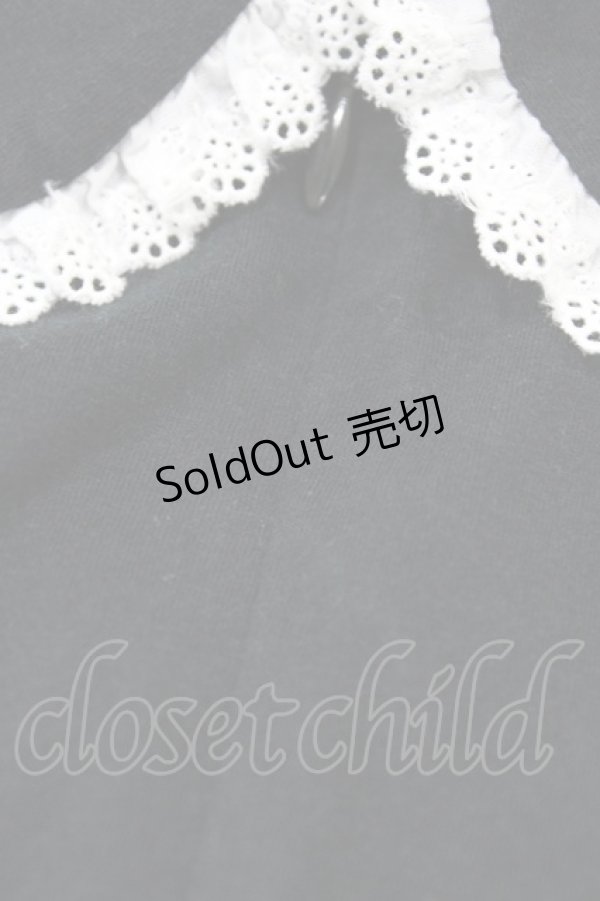 画像3: 【SALE】Jane Marple / レース付丸衿パフカットソー  黒×白 H-25-10-14-1036-JM-TO-KB-ZT369 (3)