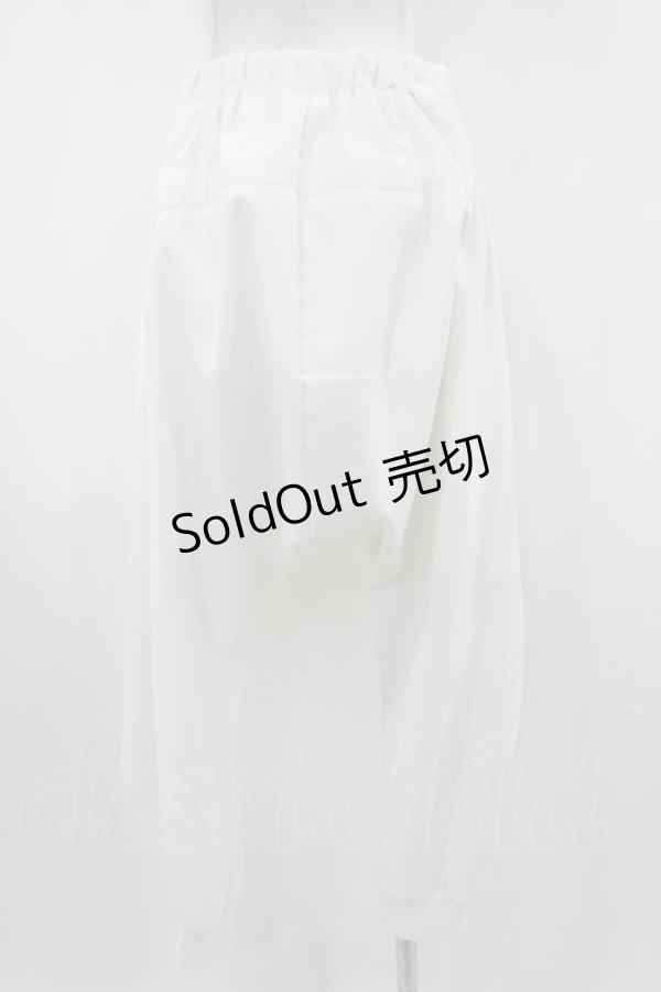 画像2: Ozz Croce / レイヤード風プリント刺繍サルエルパンツ  白 H-25-10-14-1005-OO-PA-KB-ZH (2)