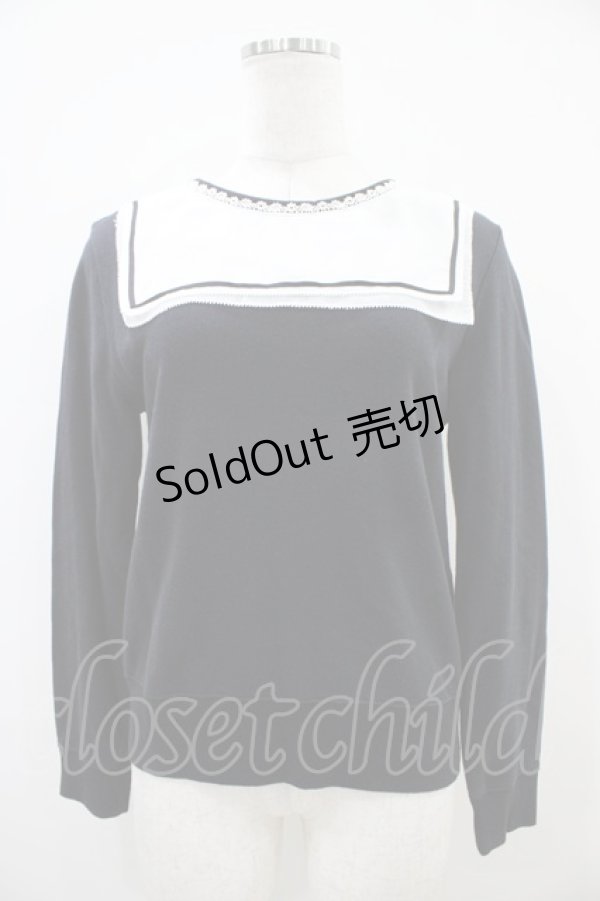 画像1: Jane Marple / スクエアカラースウェットトップス  黒 H-25-10-14-1038-JM-TO-KB-ZH (1)