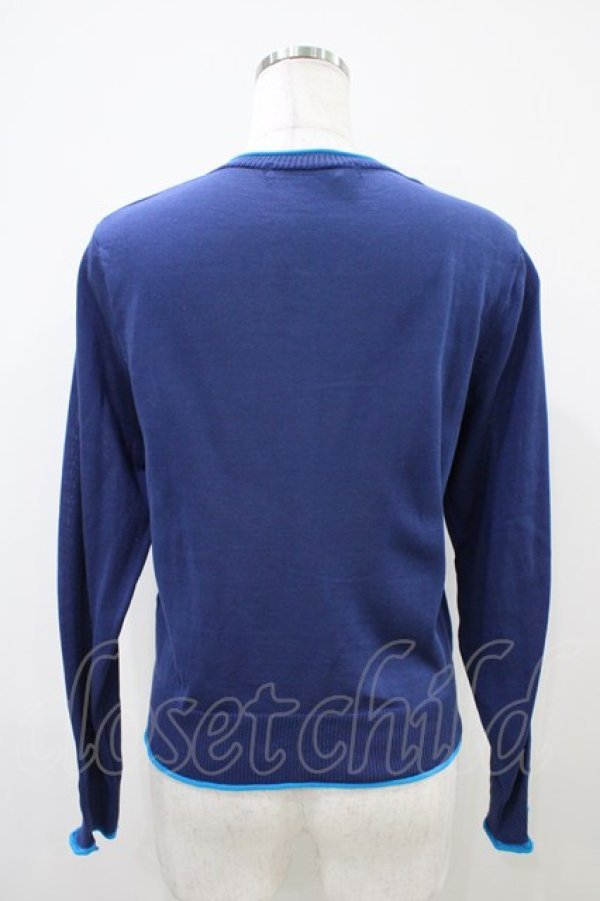 画像2: Jane Marple Dans Le Salon / カラーパイピングカーディガン  ネイビー H-25-10-14-1040-JM-TO-KB-ZH (2)