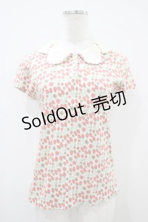 画像: Jane Marple / ストロベリーフィールズのポロシャツ  アイボリー H-25-10-14-1045-JM-TO-KB-ZH