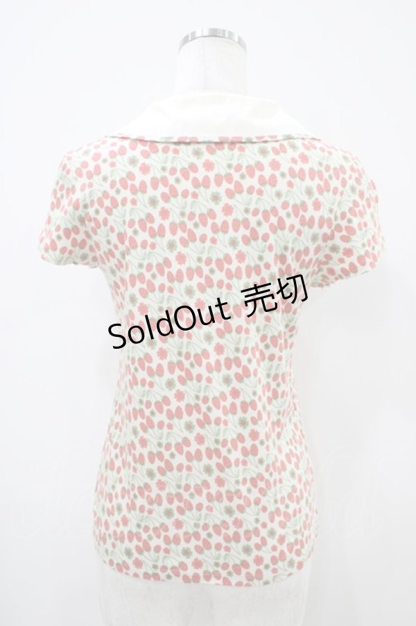 画像2: Jane Marple / ストロベリーフィールズのポロシャツ  アイボリー H-25-10-14-1045-JM-TO-KB-ZH (2)