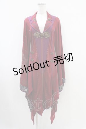 画像: Ozz oneste / 彼岸刀ZIP着物羽織  赤 H-25-10-14-1010-OO-JA-KB-ZH