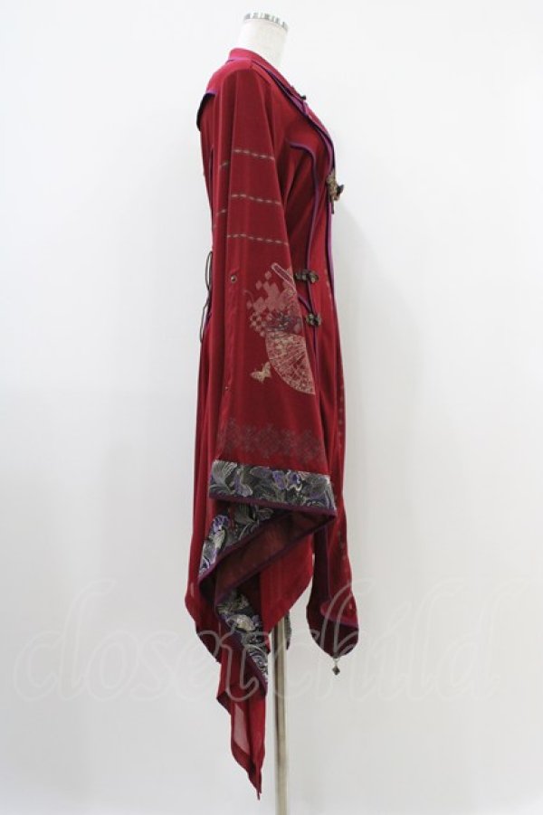 画像3: Ozz oneste / 彼岸刀ZIP着物羽織  赤 H-25-10-14-1010-OO-JA-KB-ZH (3)
