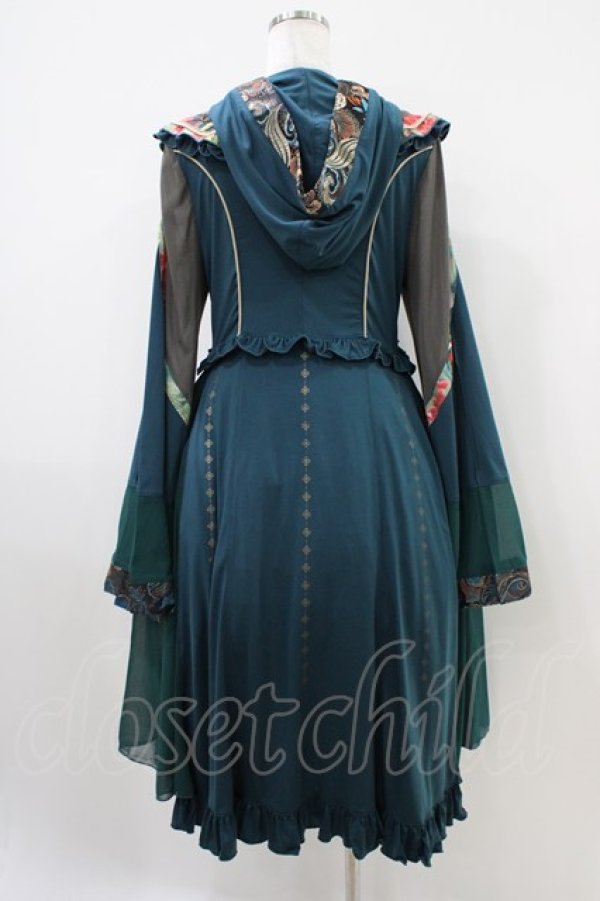 画像2: Ozz oneste / 和チャイナフードワンピース  グリーン H-25-10-14-1013-OO-OP-KB-ZH (2)